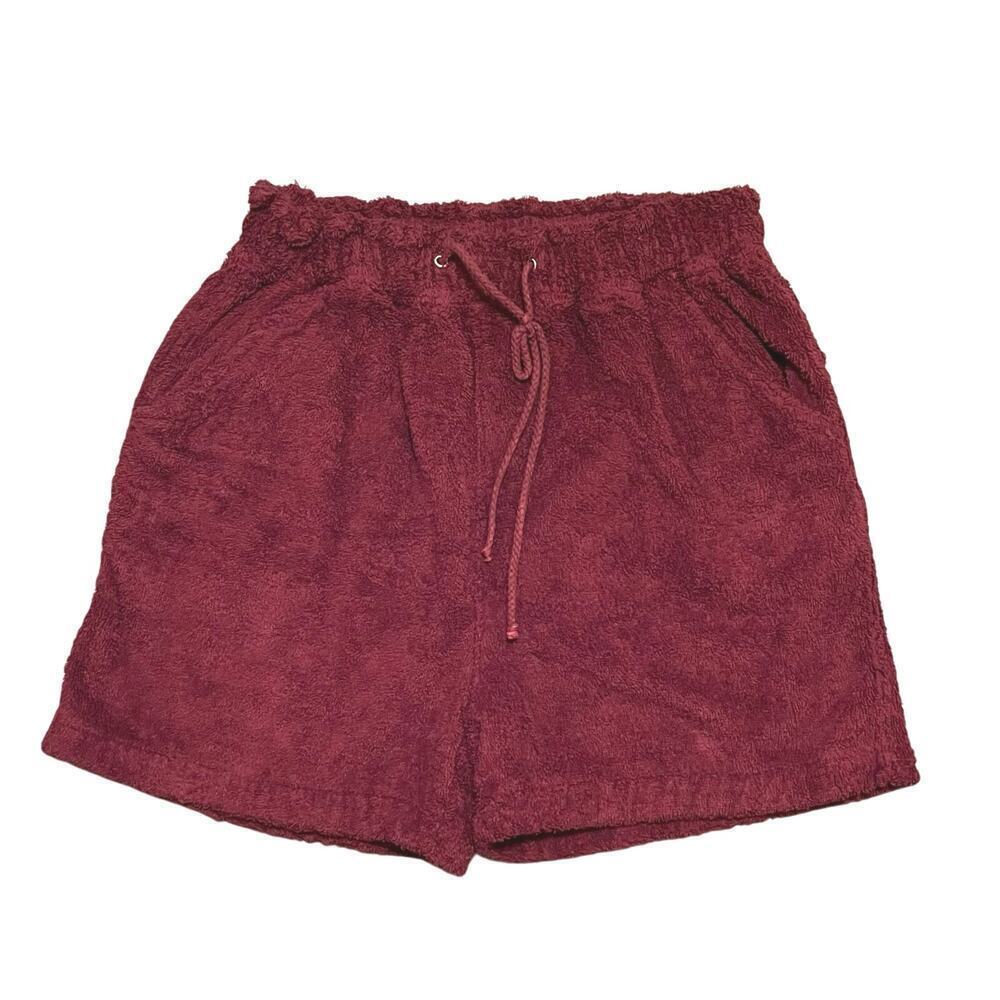 VTG Christian Dior Monsieur Soft Terry Cloth Lounge Shorts Burgandy S/M WPL 6764